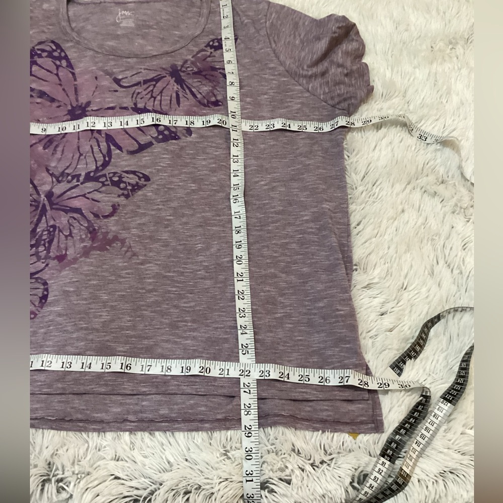 Just My Size shades of purple butterfly scoopneck shirt sleeve tee Woman’s 4X - Picture 7 of 15